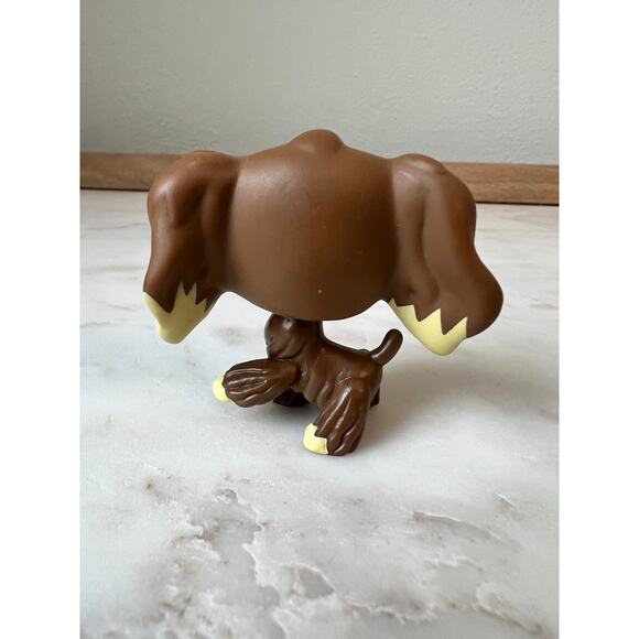 Littlest Pet Shop Cocker Spaniel Dog #960 Brown Tan Blue Star Eyes Pink Magnet - Picture 4 of 6